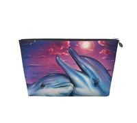 Stampato con delfini, Borsa da toilette Borsa per trucco Borsa per cosmetici Borsa da toilette da viaggio portatile