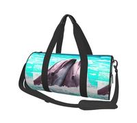 Stampato con delfini, Borsone da viaggio di grande capacità Borsa rotonda Borsa da viaggio sportiva Borsa da viaggio Borsa da fitness