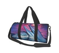Stampato con delfini, Borsone da viaggio di grande capacità Borsa rotonda Borsa da viaggio sportiva Borsa da viaggio Borsa da fitness