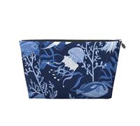 Stampato con motivo marino subacqueo, Borsa da toilette Borsa per trucco Borsa per cosmetici Borsa da toilette da viaggio portatile