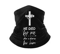 Stampato Headwrap He Died for Me So I Live for Him Ghetta da Collo Elastico Sciarpa A Mezza Faccia per Bambini Sports Donna