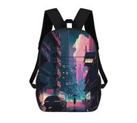 Stampato in 3D Neon Cityscape Future Urban Dreamscape Zaini Scolastici Per Bambini Alla Moda Zaini Casual Da Viaggio Per Bambini Zaini Da Giorno Di Grande Capacità Per Ragazzi E Ragazze 17inch