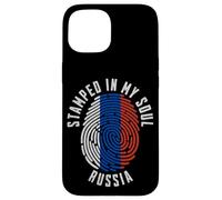 Stampato nel disegno della bandiera russa My Soul Russian Pride Custodia per iPhone 15