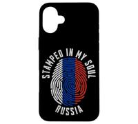 Stampato nel disegno della bandiera russa My Soul Russian Pride Custodia per iPhone 16 Plus