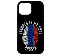 Stampato nel disegno della bandiera russa My Soul Russian Pride Custodia per iPhone 16 Pro Max