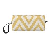 Stampato senape geometrico, Borsa per il trucco Borsa per cosmetici Borsa da toilette da viaggio portatile Borsa per trucco Organizer