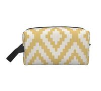 Stampato senape geometrico, Borsa per il trucco Borsa per cosmetici Borsa da viaggio portatile da viaggio Borsa per trucco Organizer