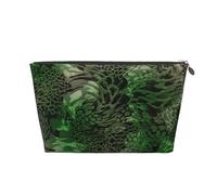 Stampato serpente verde, Borsa da toilette Borsa per trucco Borsa per cosmetici Borsa da toilette da viaggio portatile