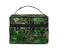 Stampato serpente verde, Borsa per il trucco Borsa per cosmetici Borsa da toilette da viaggio portatile Astuccio per matite Astuccio da toilette