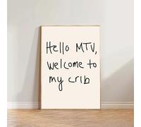 Stampe artistiche da parete estetiche di tendenza di metà secolo di MTV "Benvenuti nella mia culla", dipinti su tela anni '70, poster e immagini (60x80 cm/senza cornice)