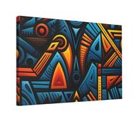 Stampe artistiche da parete in stile africano motivo tessile moderno decorazione da parete incorniciata pronta da appendere tela pittura a olio extra large decorazione per la casa per bagno, soggiorno