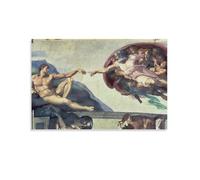 Stampe artistiche da parete su tela, con Cappella Sistina Michelangelo Buonarroti, decorazione per la stanza, 60 x 90 cm