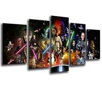 Stampe artistiche multiple su legno, con cornice, da appendere alla parete (dimensioni totali: 165 x 62 cm, Star Wars, Darth Vader, incorniciate e pronto da appendere - Rif. 26021