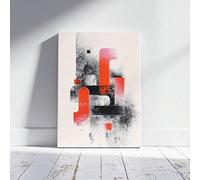 Stampe artistiche su tela astratte, poster, dipinti di forme geometriche rosse e nere, per decorare la parete del soggiorno (20x30 cm/cornice interna)