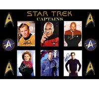 Stampe autografate di Star Trek Captains, stampa A4, 29,7 x 21 cm