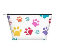 Stampe colorate della zampa del cane, Borsa da toilette Borsa per trucco Borsa per cosmetici Borsa da toilette da viaggio portatile