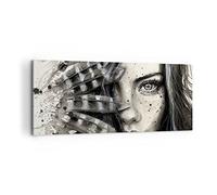 Stampe da Parete 100x40 cm Quadro su Tela Bianco e Nero Persone - 2874