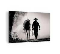 Stampe da Parete 100x70 cm Quadro su Tela Bianco e Nero Persone - 4620