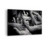 Stampe da Parete 100x70 cm Quadro su Tela Bianco e Nero Persone - 4990