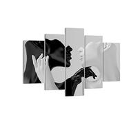 Quadro su Tela 150x100cm Stampe da Parete Nero bianco statua Grandi XXL Decorazione Murale Camera da Letto Cucina Set 5 pezzi Quadri Moderni Soggiorno Grafica Immagini Wall Art Canvas EA150x100-4736