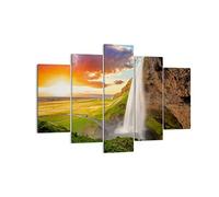 Quadro su Tela 150x100cm Stampe da Parete geologia islanda Prato Grandi Decorazione Murale Camera da Letto Cucina Set 5 pezzi Quadri Moderni Soggiorno Grafica Immagini Wall Art Canvas EA150x100-3171