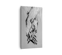 Stampe da Parete Moderne Verticali 55x100 cm Bianco e Nero Persone - 4566 | Manualmente Scritto Mani Quadro Decorativo Grande Soggiorno Camera da Letto Decorazione da Parete Arte da Parete ARTTOR