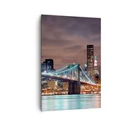 Stampe da Parete Moderne Verticali 70x100 cm Architettura Città - 0218 | Ponte Grattacieli Quadro Decorativo Grande Soggiorno Camera da Letto Decorazione da Parete Arte da Parete ARTTOR