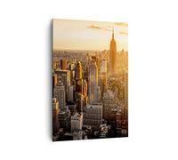 Quadro su Tela Verticale 70x100cm Stampe da Parete New York Grattacieli Manhattan Grandi Decorazione Murale Camera da Letto 1 pezzo Quadri Moderni Soggiorno Immagini Wall Art Canvas PA70x100-2672