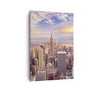 Quadro su Tela Verticale New York città Stampe da Parete 70x100cm Quadri Moderni Soggiorno Camera da Letto Cucina 1 pezzo Grandi Decorazione Murale Wall Art Canvas Grafica Immagini PA70x100-3638