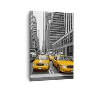 Quadro su Tela Verticale Taxi città via trasporto Stampe da Parete 70x100cm Quadri Moderni Soggiorno Camera da Letto Cucina 1 pezzo Grandi Decorazione Murale Wall Art Canvas Immagini PA70x100-2695