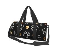 Stampe della zampa del cane Sorie stampate, Borsone da viaggio di grande capacità Borsa rotonda Borsa da viaggio sportiva Borsa da viaggio Borsa da fitness