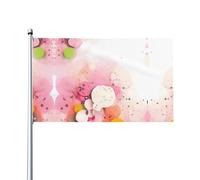 Stampe di carta a frammenti di colore Bandiere decorative per esterni 0,9 x 1,5 m leggere e belle adatte per cortili all'aperto e celebrazioni di festival.