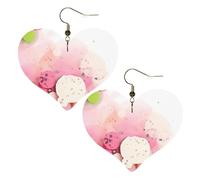 Stampe di carta frammento di colore orecchini eleganti a forma di cuore accessori da donna leggeri perfetti per feste e San Valentino.