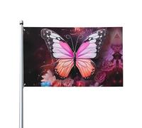 Stampe di farfalle e fiori Bandiere decorative per esterni 0,9 x 1,5 m leggere e belle adatte per cortili esterni e celebrazioni di festival.