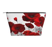 Stampe di fiori di papavero rosso, Borsa da toilette Borsa per trucco Borsa per cosmetici Borsa da toilette da viaggio portatile
