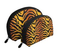 Stampe di tigre, Borsa per trucco a conchiglia Portamonete da donna Borsa da toilette piccola Borsa per cosmetici 2 pezzi