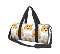 Stampe di zampa di faccia di cane carino, Borsone da viaggio di grande capacità Borsa rotonda Borsa da viaggio sportiva Borsa da viaggio Borsa da fitness