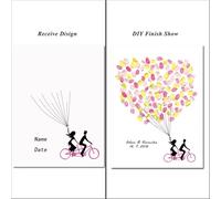 Stampe digitali albero tela libro degli ospiti, libro degli ospiti firma dell'albero dell'impronta digitale matrimonio con tampone di inchiostro multicolore diverse dimensioni (color02,40x60cm