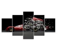 Stampe E Quadri su Tela 5 Pezzi Quadro Moderno, Ingegneria del Motore del Movimento di Anatomia HD Decorazione Casa Soggiorno Astratto Tela Immagini - con Cornici,Pronto da Appendere