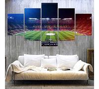 Stampe E Quadri su Tela 5 Pezzi Quadro Moderno, Pittura del Campo Sportivo Camp Nouu HD Decorazione Casa Soggiorno Astratto Tela Immagini - con Cornici,Pronto da Appendere