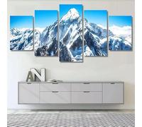 stampe e quadri su tela 5 pezzi quadro moderno Vetta di montagna Everest Nepal pittura dipinti su tela moderni soggiorno Decor Regalo Creativo,Quadro multipannello 5 Pannelli XXL 125x60CM Con cornice