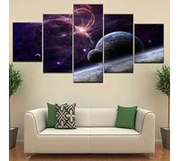 Stampe E Quadri su Tela 5 Pezzi Tela Wall Art Stella spaziale Quadri Moderni Stampa di Immagini,3d con cornice,5 Pezzo Stampe su Canvas Decorazioni per la casa 200x100cm