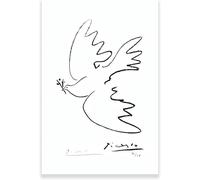Stampe Picasso Colomba della Pace Poster Picasso Tela di Canapa Arte Della Parete Picasso Pittura Immagine Estetica Per La Decorazione Della Parete Domestica 50x70cmx1 Senza Cornice