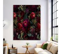 Stampe Rosa Gotica Quadri Su Tela, Giardino Segreto Immagine Fotografia Murale Tela Poster Artistico Bordeaux Rosso Per Home Decor Ristorante Cucina Regalo Di Compleanno 80X120Cm