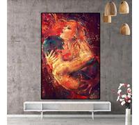 Stampe Su Poster Di Coppia Di Uomini E Donne Che Si Baciano, Arte Moderna Su Tela Per La Decorazione Della Camera Da Letto. 50X70Cm Senza Telaio