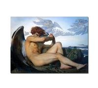 Stampe su Tela Angelo Caduto di Alexandre Cabanel Dipinto Ad Olio su Tela Poster Religione Cristiana Arte della Parete per La Decorazione Domestica (100x160 cm(Senza Cornice))