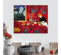 Stampe su tela Armonia in rosso di Henri Matisse Stile fauvismo Decorazione murale per sala da pranzo Opera d'arte su tela Decorazione per la casa 30x45 cm Senza cornice