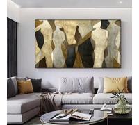 Stampe su tela Corpo di donna astratta Pittura dorata di lusso Stampata su tela Immagini di arte della parete Soggiorno Decorazioni per la casa moderne 70x100 cm (28x39 pollici) Senza cornice