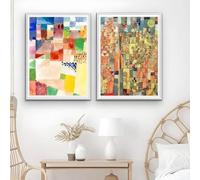 Stampe su tela, dipinto PAUL KLEE, poster moderno a blocchi di colore, soggiorno, bar, corridoio, arte murale, camera da letto, decorazione per la casa, 70x100 cm, 2 pezzi senza cornice