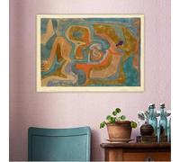 Stampe su tela Paul Klee《Flying Away》Arte astratta su tela, dipinto a olio, opera d'arte, poster, quadro, decorazione da parete per la casa e il soggiorno (60x80 cm)